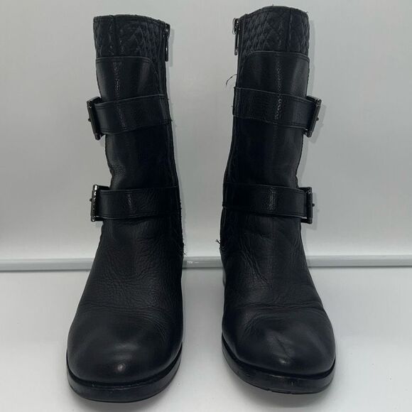 Vince Camuto Woman’s Welton Riding Mid Calf Side Zipper Leather Boots - Picture 9 of 13